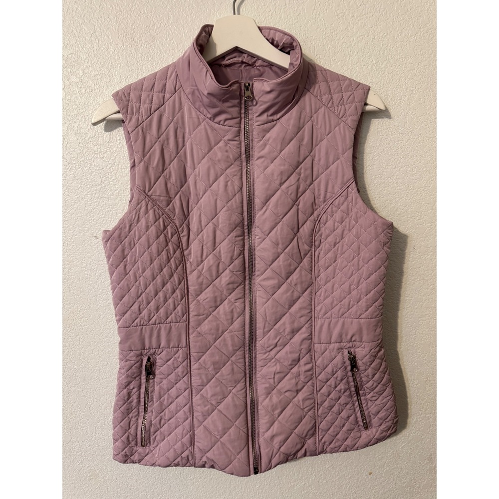 New York & Company Quilted Vest Women's S Small Puffer‎ Purple Jacket